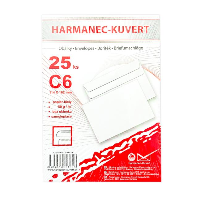 [OB362025] Poštové obálky C6 samolepiace, 25 ks
