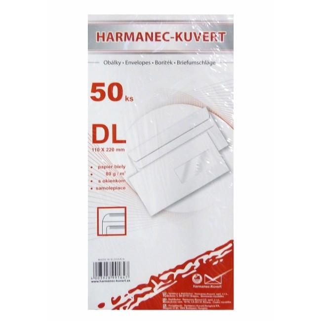 Postal envelopes DL self-adhesive, window, 50 pcs. 80g