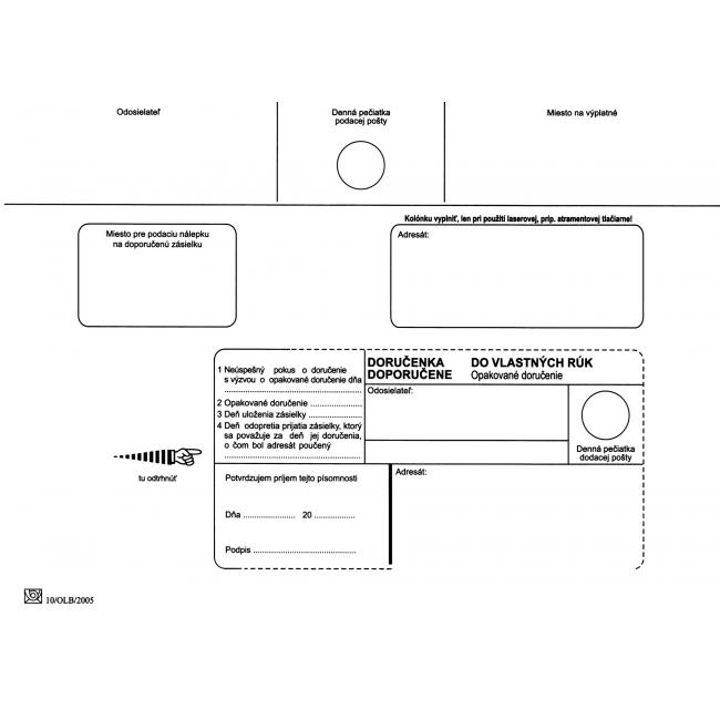 Postal envelopes C5 delivery note to VR OD, Do not send, 100 pcs