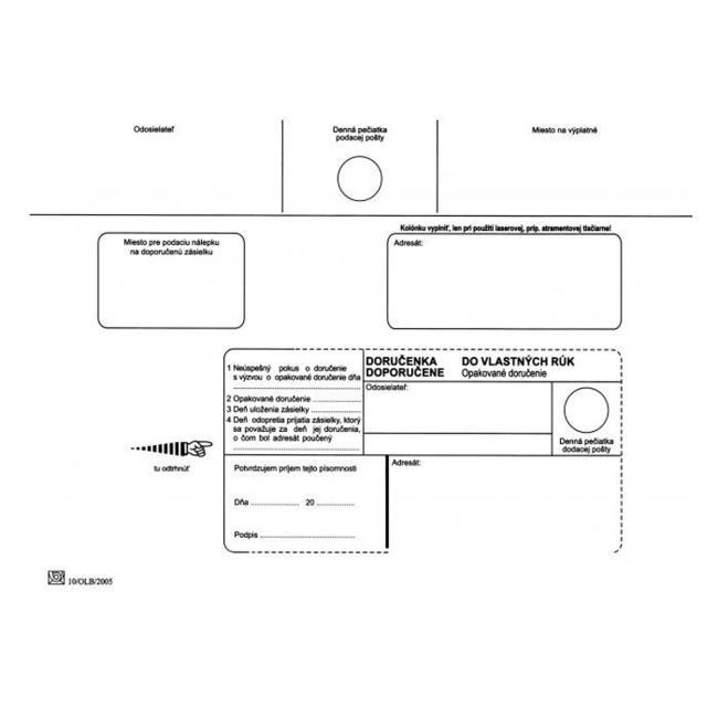 Postal envelopes C5 delivery note to VR OD, Dopostielat, 100 pcs