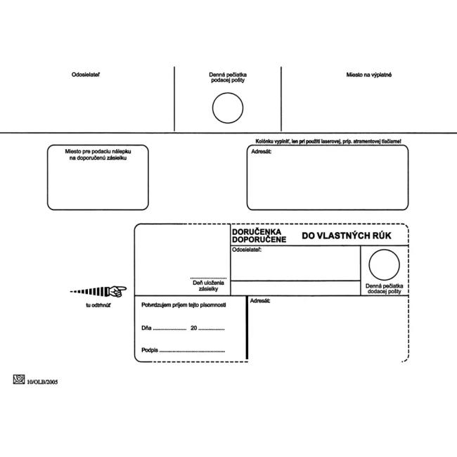 Postal envelopes C5 delivery note to VR OD, Dopostielat, 1000 pcs