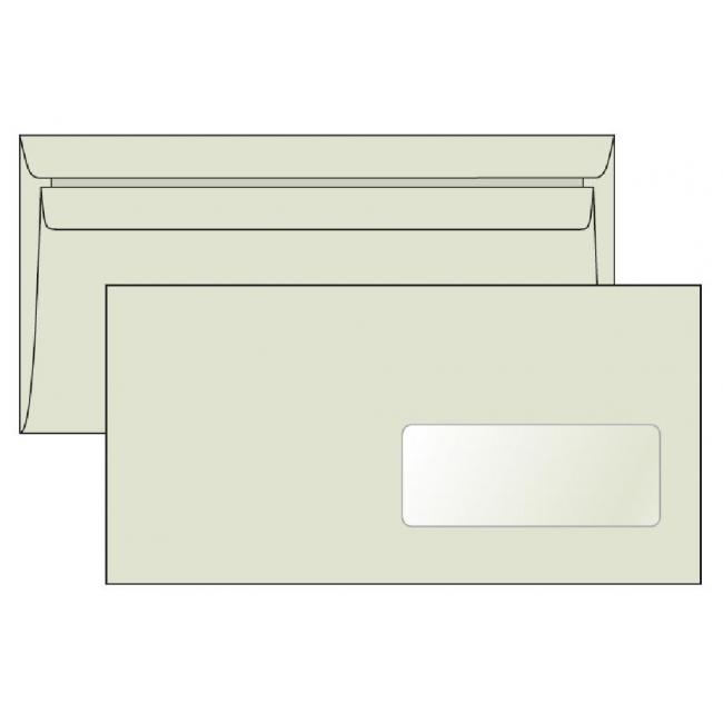 Postal envelopes DL self-adhesive, window recycled LETTURA 1000 pcs 80g