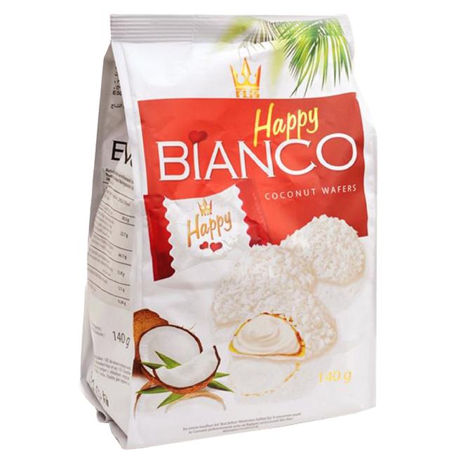 Wafers HAPPY Bianco Red with coconut filling 140 g
