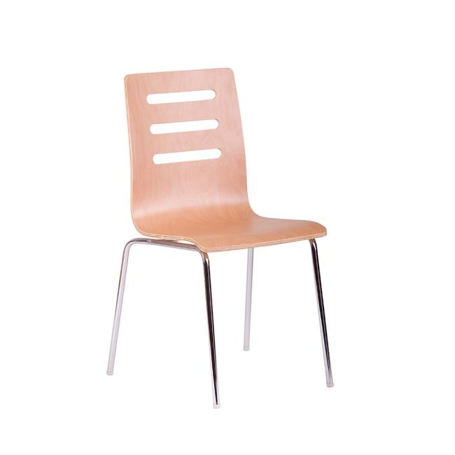 [OF915363] Dining chair TINA beech/chrome