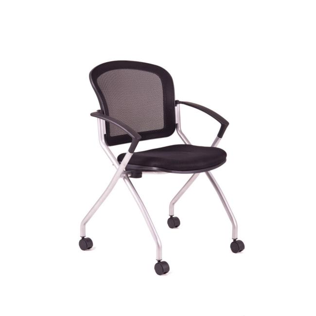 [OF915364] Meeting chair with wheels METIS, black