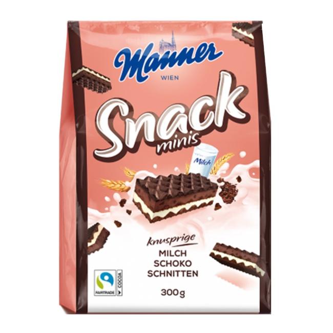 Oblátky Manner Snack Minis čokoláda 300 g