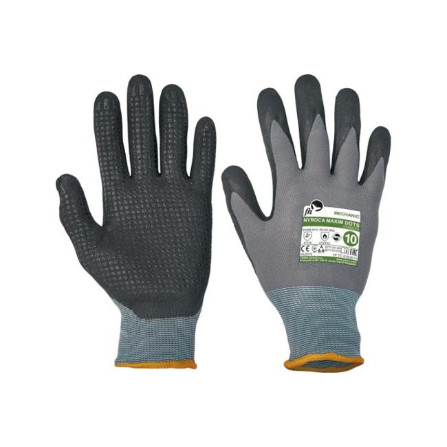 [CV098111] Pletené rukavice NYROCA MAXIM DOTS, čierno/šedé, veľ. 11/XXL