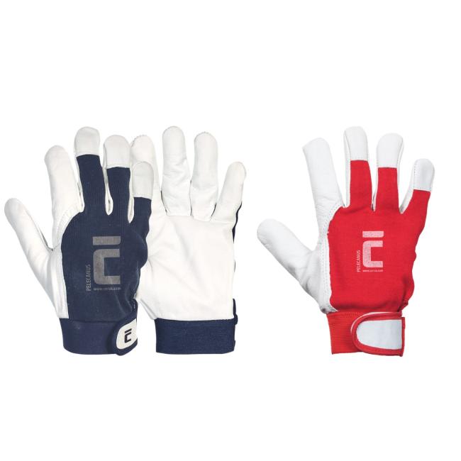 [CV200606] Work gloves, combined PELECANUS, red/blue size 6/XS