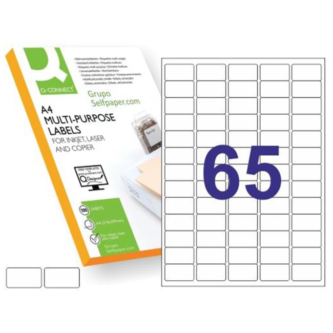 Univerzálne etikety 38,1x21,2mm Q-CONNECT A4 100 listov