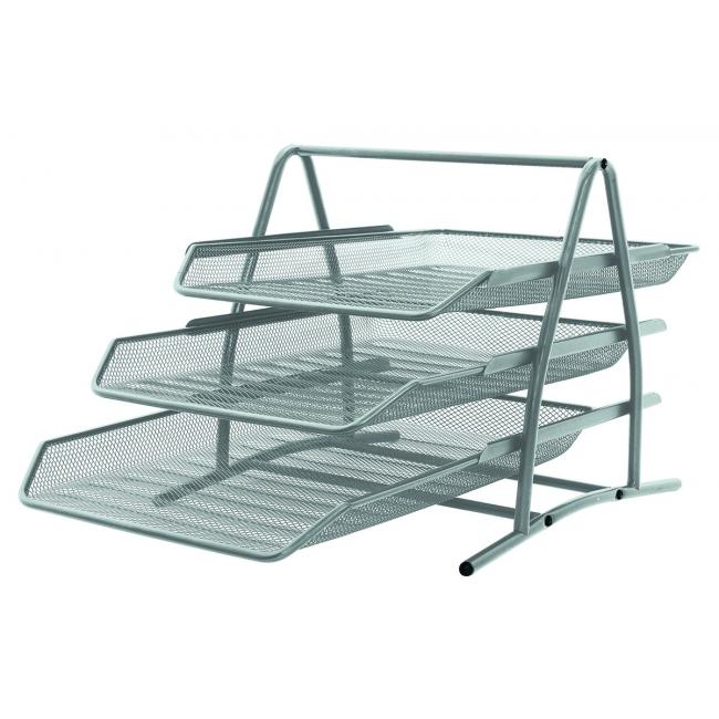 [QC000822] Wire rack with 3 shelves 350x275x278mm silver
