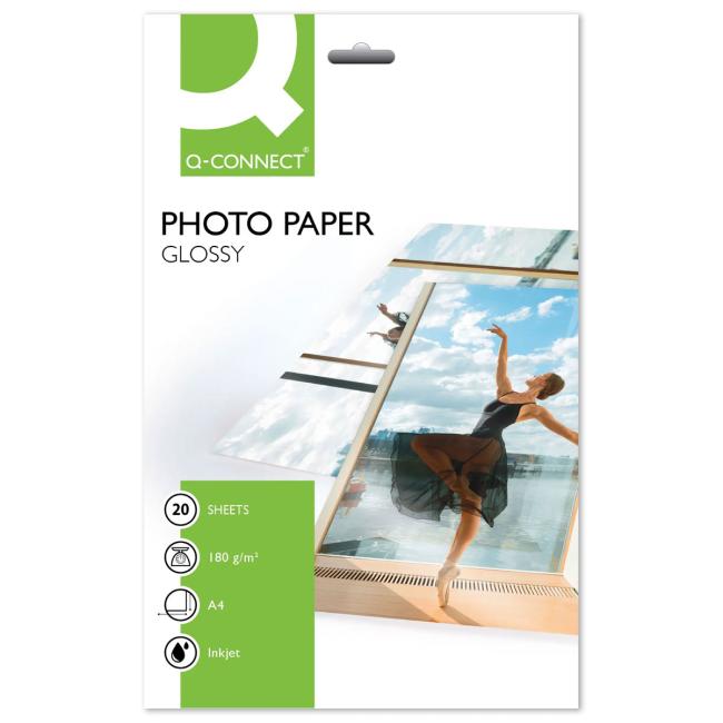 [QC001103] Fotopapier Q-CONNECT vysoký lesk, 180 g, 20 listov
