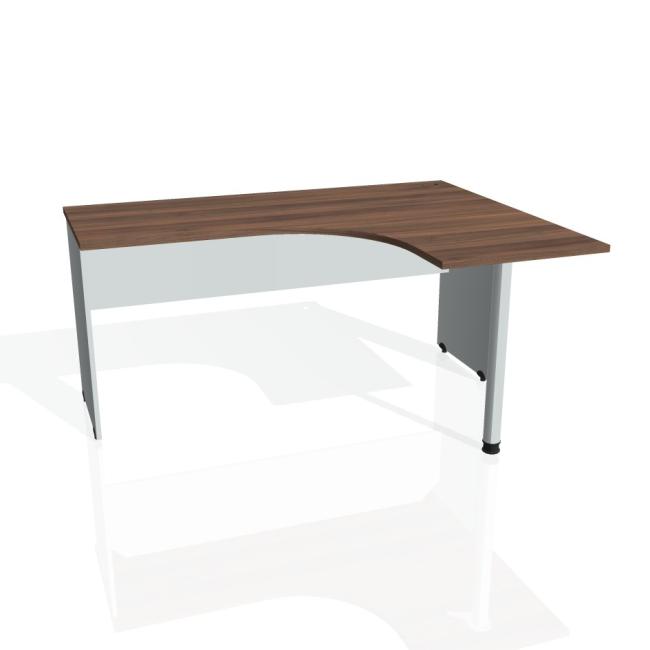 Gate desk, ergo, left, 160x75.5x120 cm, walnut/grey