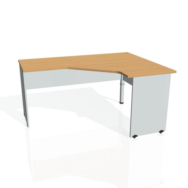 Gate desk, ergo, left, 160x75.5x120 cm, beech/grey