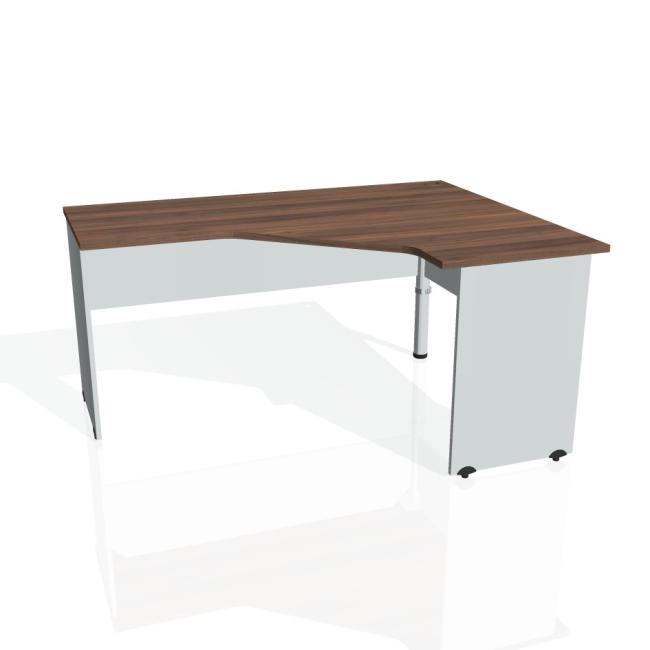 Gate desk, ergo, left, 160x75.5x120 cm, walnut/grey