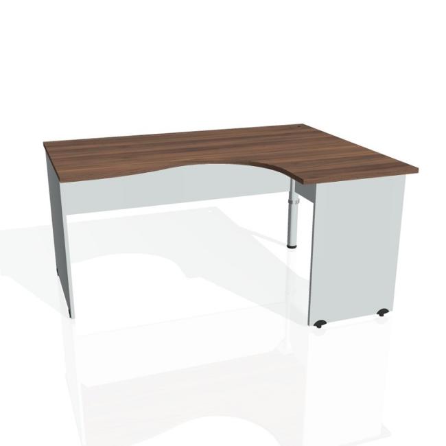 Gate desk, ergo, left, 160x75.5x120 cm, walnut/grey