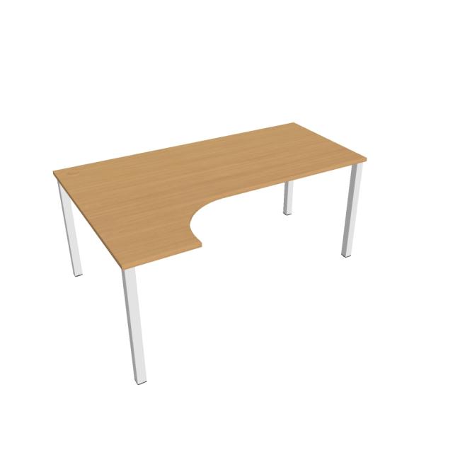 Work desk Uni, ergo, right, 180x75.5x120 cm, beech/white