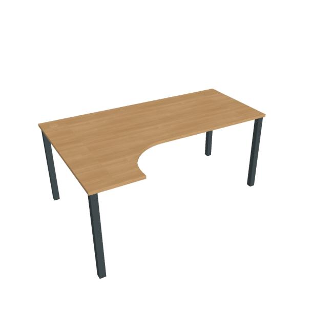 Work desk Uni, ergo, right, 180x75.5x120 cm, oak/black