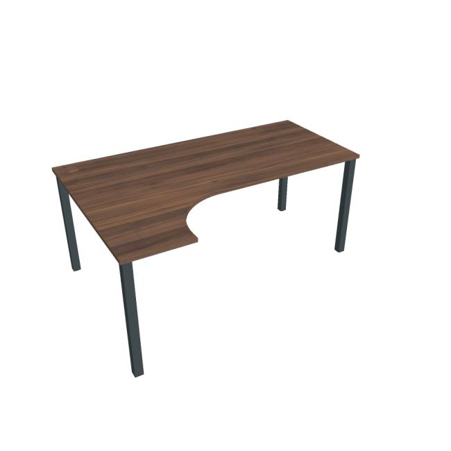 [ON018172] Work desk Uni, ergo, right, 180x75.5x120 cm, walnut/black