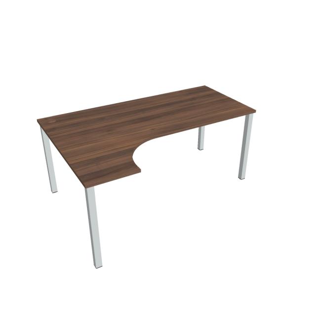 Work desk Uni, ergo, right, 180x75.5x120 cm, walnut/grey