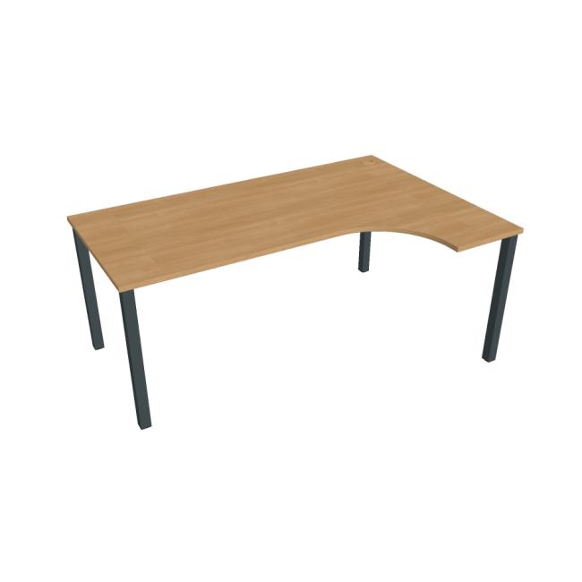 Work desk Uni, ergo, left, 180x75.5x120 cm, oak/black