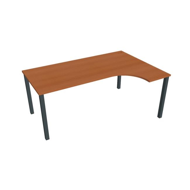 Work desk Uni, ergo, left, 180x75.5x120 cm, cherry/black
