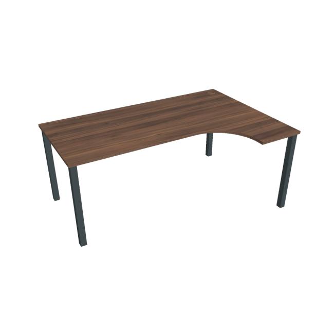 Work desk Uni, ergo, left, 180x75.5x120 cm, walnut/black