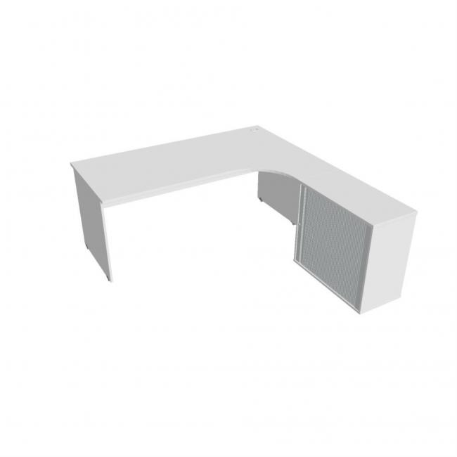 Gate desk, ergo, left, 180x75.5x200 cm, white/white