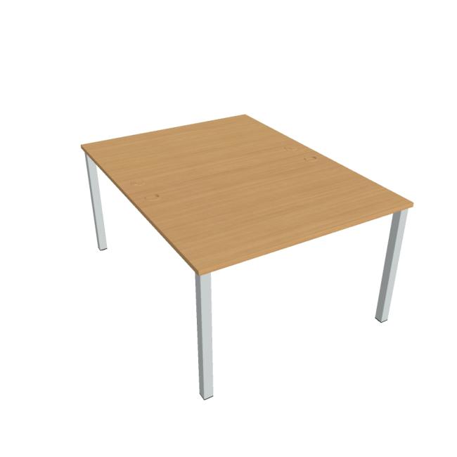 Uni work table, double, 120x75.5x160 cm, beech/grey