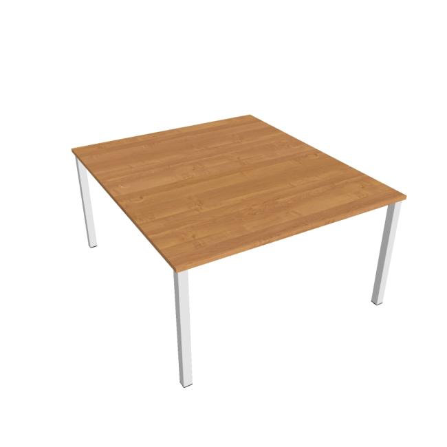 Uni work table, double, 140x75.5x160 cm, alder/white