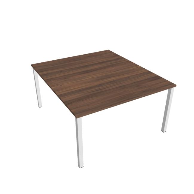 Uni work table, double, 140x75.5x160 cm, walnut/white