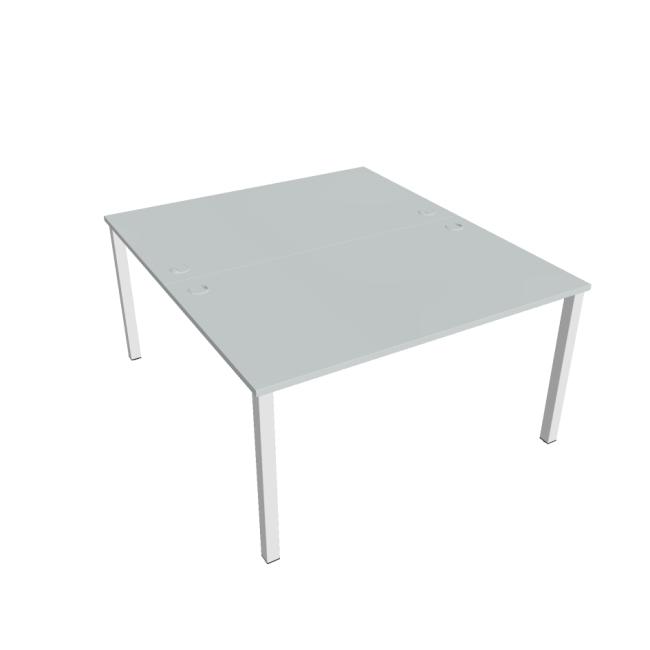 Uni work table, double, 140x75.5x160 cm, grey/white