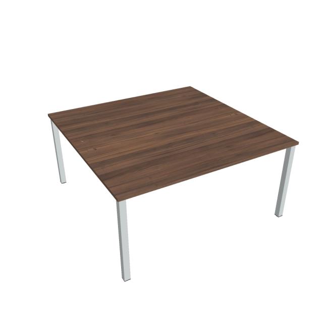 Uni work table, double, 160x75.5x160 cm, walnut/grey