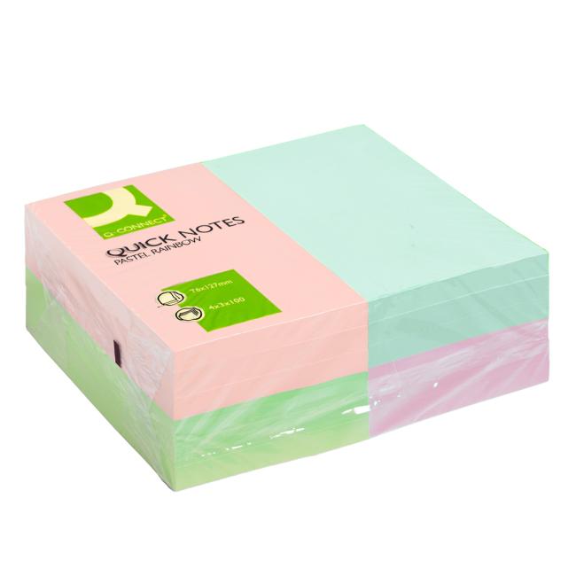 [QC001349] Samolepiaci poznámkový blok Q-CONNECT 127x76 dúhový