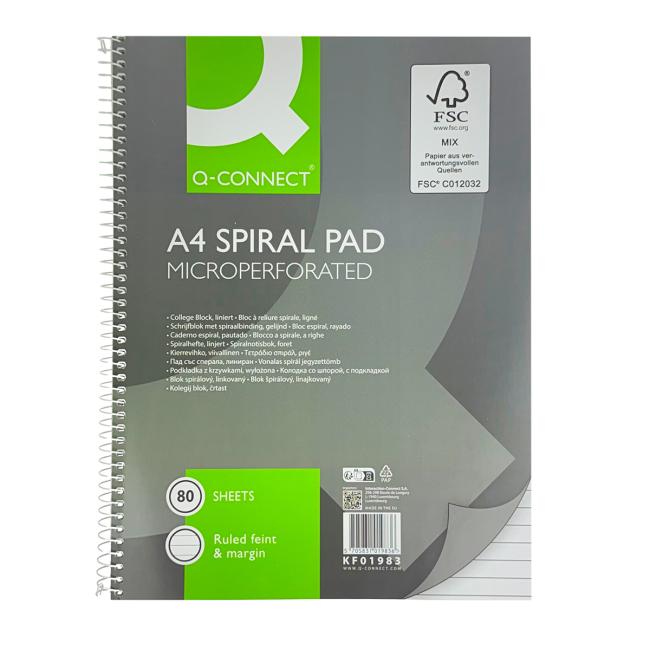 Block College Q-CONNECT A4, 80 sheets, ruled