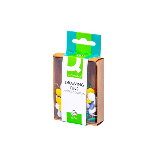 Pripináčiky Q-CONNECT 9mm zmiešané farby 120 ks