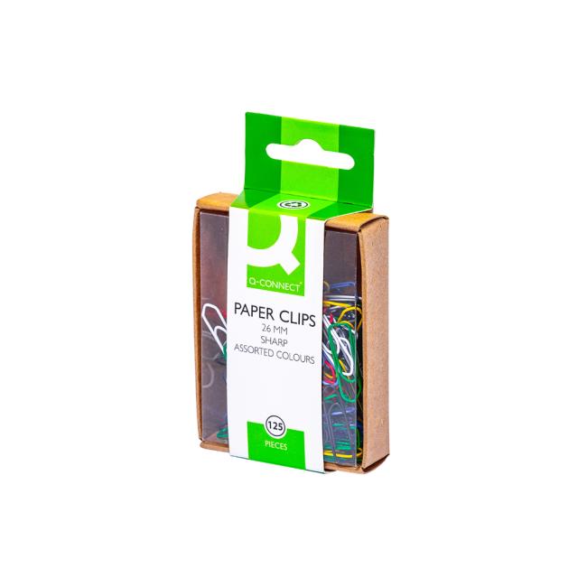 [QC002042] Spony na pilníky Q-CONNECT 26mm mix farieb 125 ks