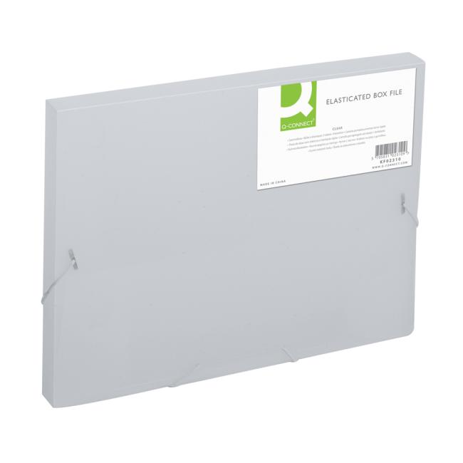 [QC002310] Plastic box with rubber band Q-CONNECT milky