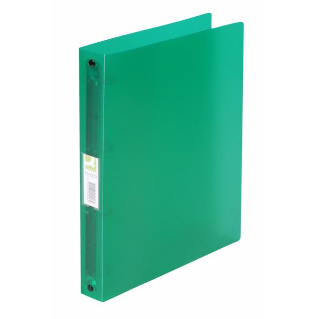Binder 4-ring Q-CONNECT all-plastic 2.5cm transparent green