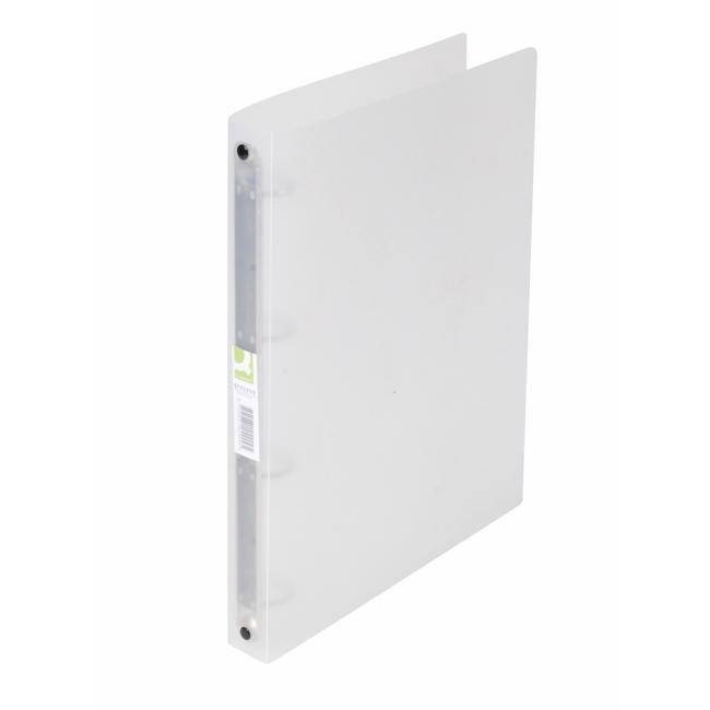 Binder 4-ring Q-CONNECT all-plastic 2.5cm transparent milky