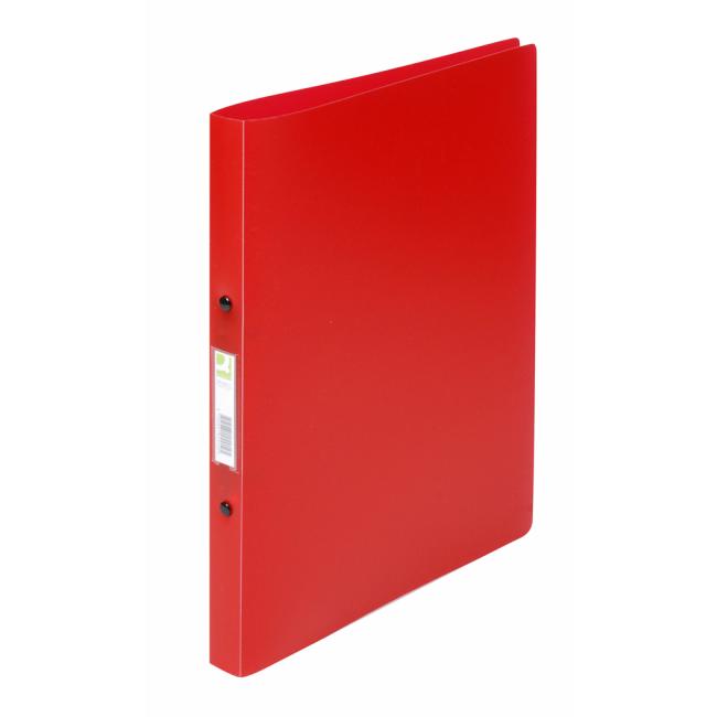 Binder 2-ring Q-CONNECT all-plastic 1.6cm transparent red