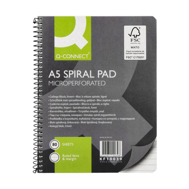 Block College Q-CONNECT A5, 80 sheets, ruled