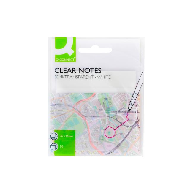[QC010370] Self-adhesive pad Q-CONNECT transparent 76 x 76 mm, 50 sheets