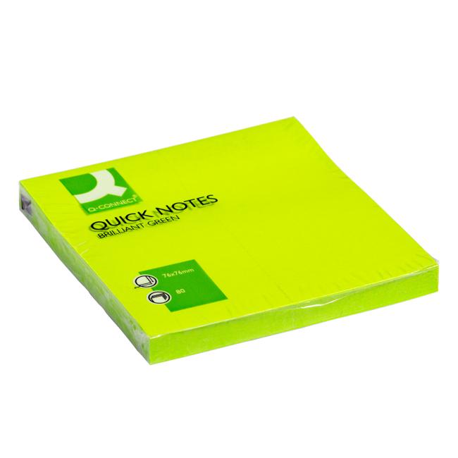 [QC010515] Self-adhesive pad Q-CONNECT neon 76x76mm green