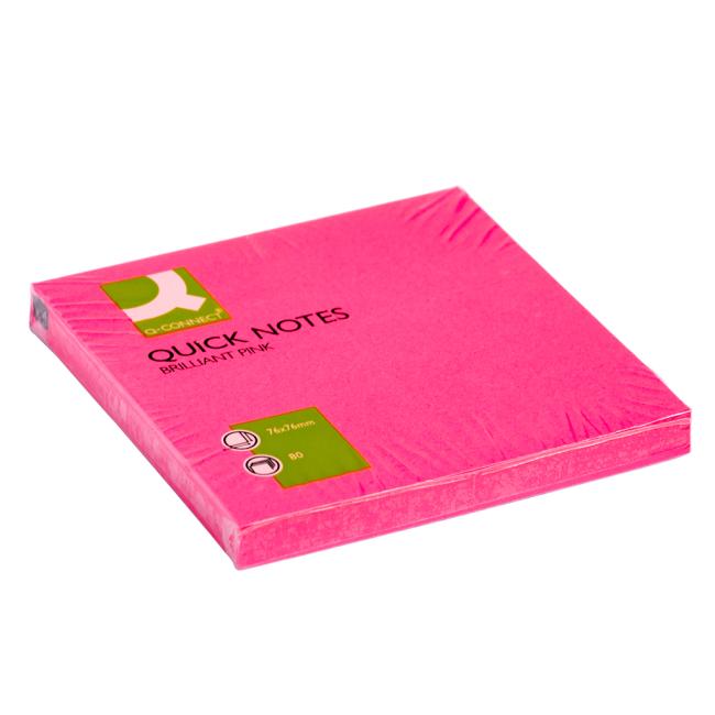 [QC010516] Self-adhesive pad Q-CONNECT neon 76x76mm pink