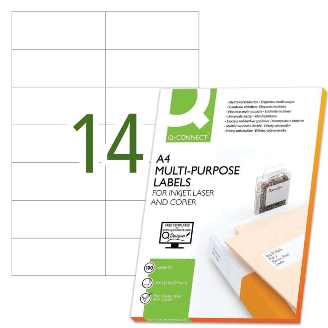 Universal labels 105x42.3mm Q-CONNECT A4 100 sheets