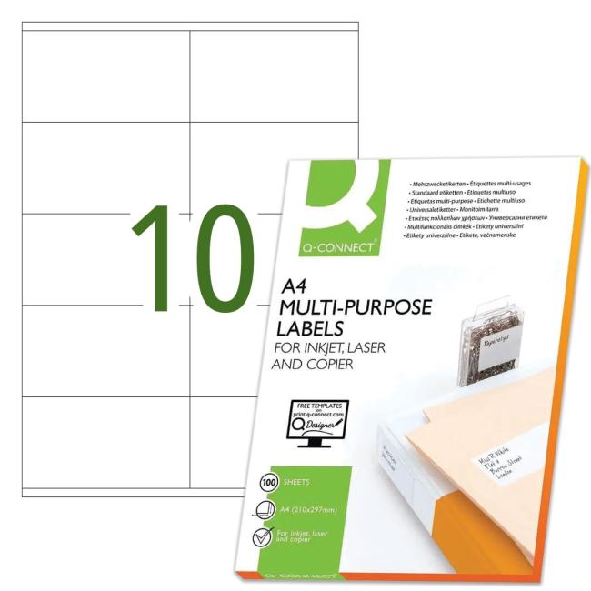Labels universal 105x57 mm Q-CONNECT A4 100 sheets
