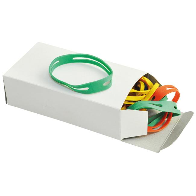 Gumičky Q-CONNECT 100x11 mm zmiešané farby 100g