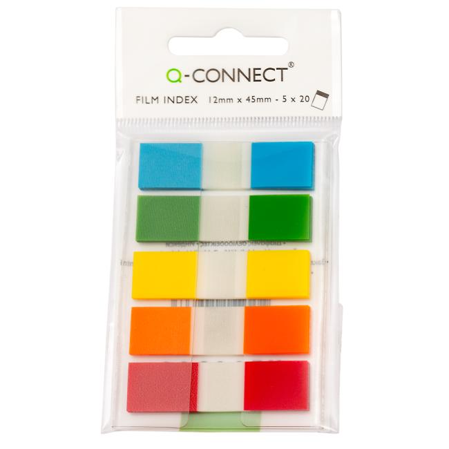 Q-CONNECT fóliové záložky 12x43mm, 5x26 kariet