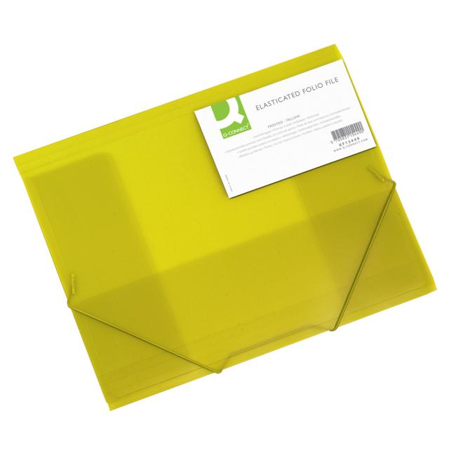 [QC015449] Plastic cover with rubber band Q-CONNECT yellow