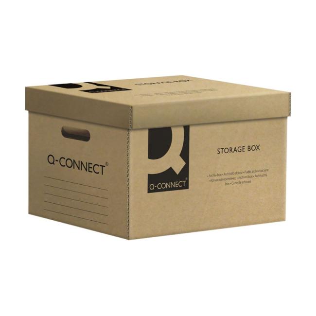Archive box with removable lid Q-CONNECT brown 515x305x350 mm